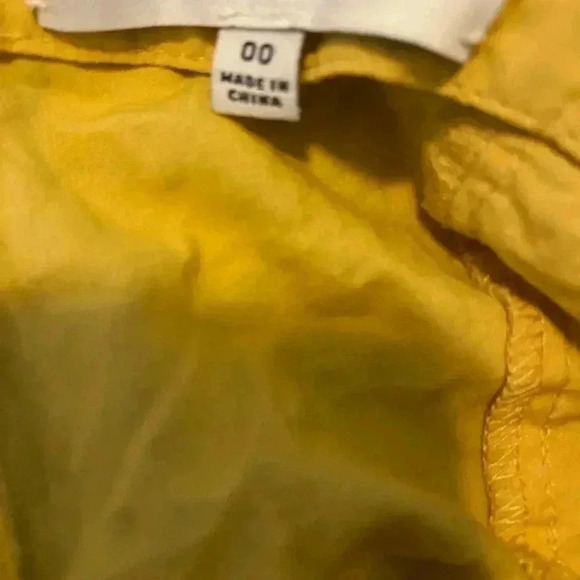 Madewell Mustard Yellow Eyelet Frilled Strap Jumpsuit Size 00 - Picture 10 of 10